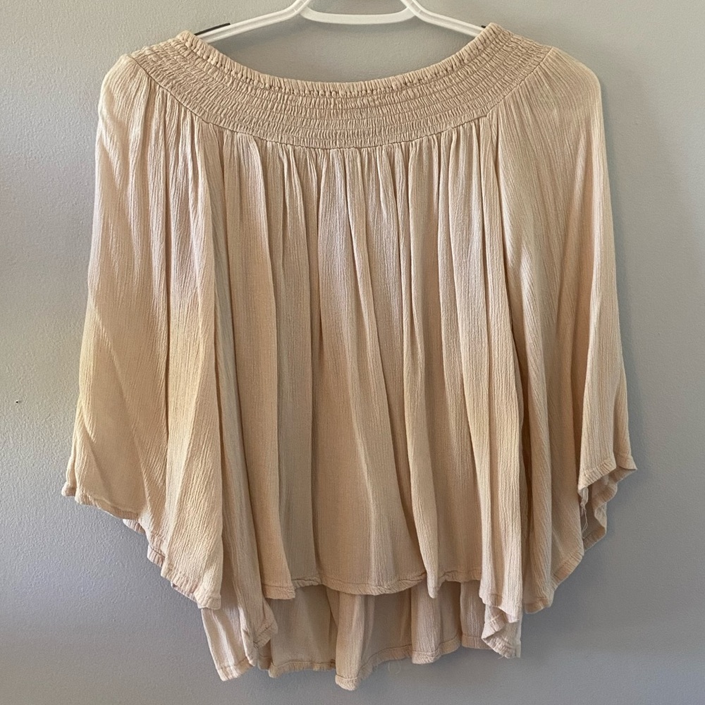 off shoulder cream blouse